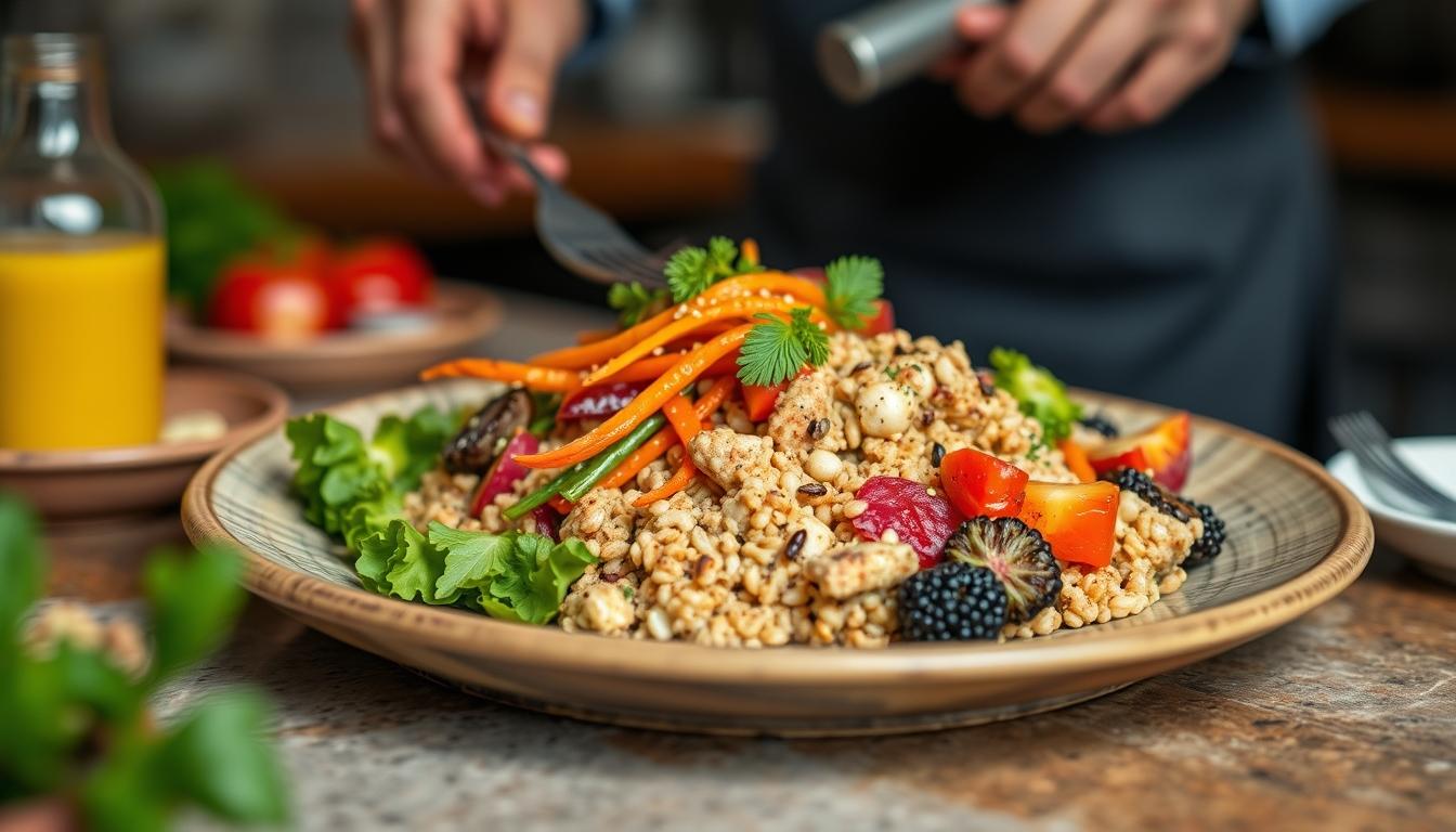 Seasonal meal prepared in a home kitchen